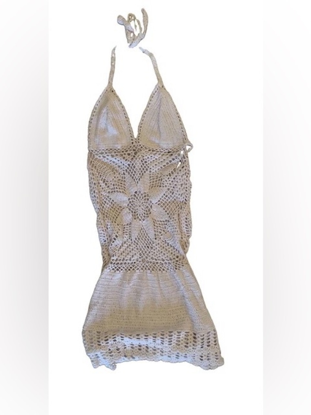 Crochet Swim Coverup Dress - White